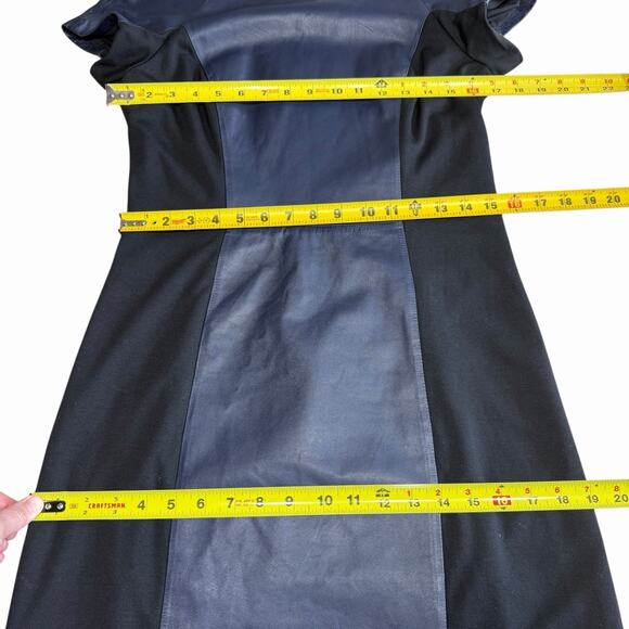 Vakko Leather Sheath Dress Black S/S Vamp Gothic Goth Officesiren Witchy 10 - Picture 8 of 10